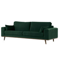 2-SITZER SOFA - Eichefarben/Grün, Eichenholz/Textil (197/81/88cm) - home24