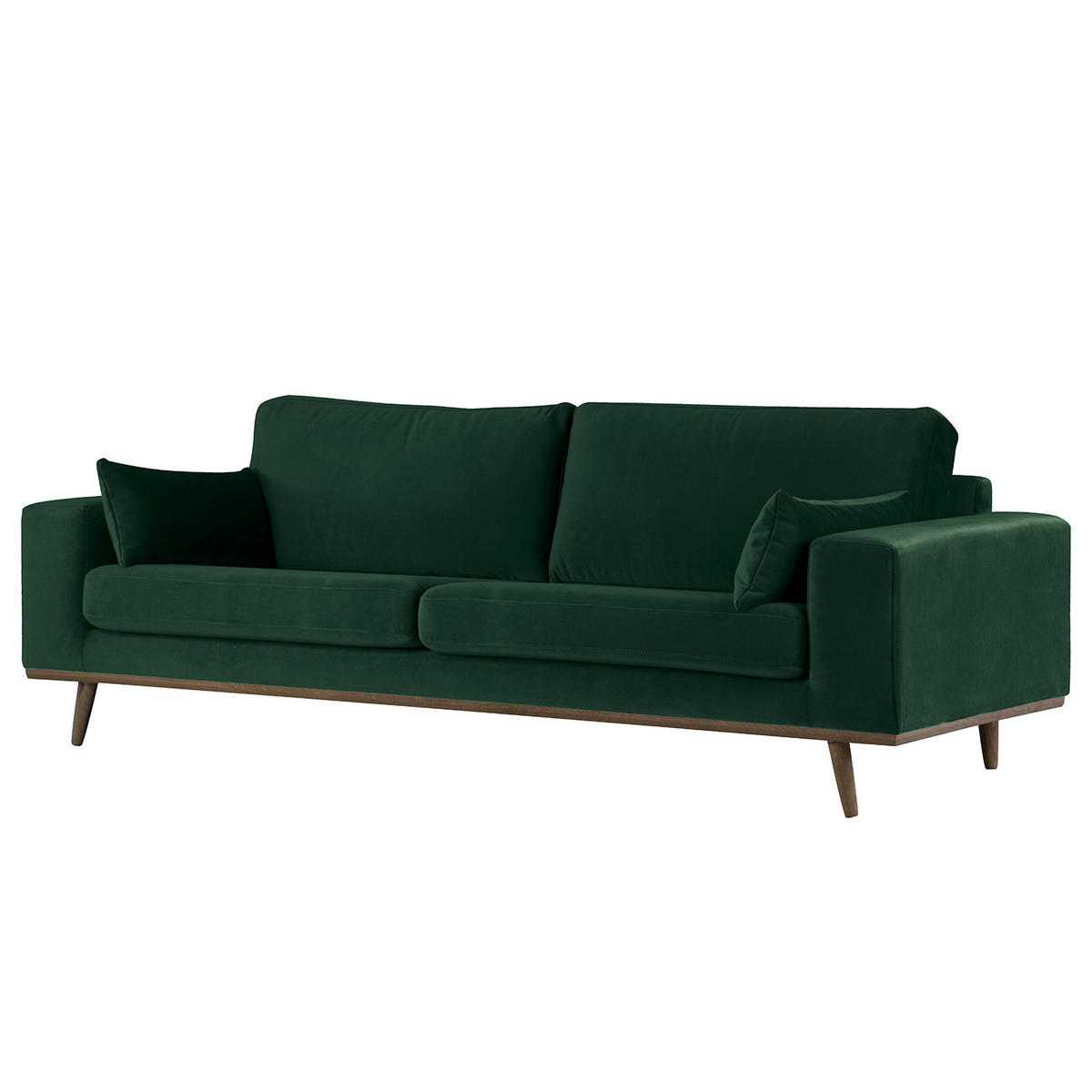 2-SITZER SOFA - Eichefarben/Grün, Eichenholz/Textil (197/81/88cm) - home24