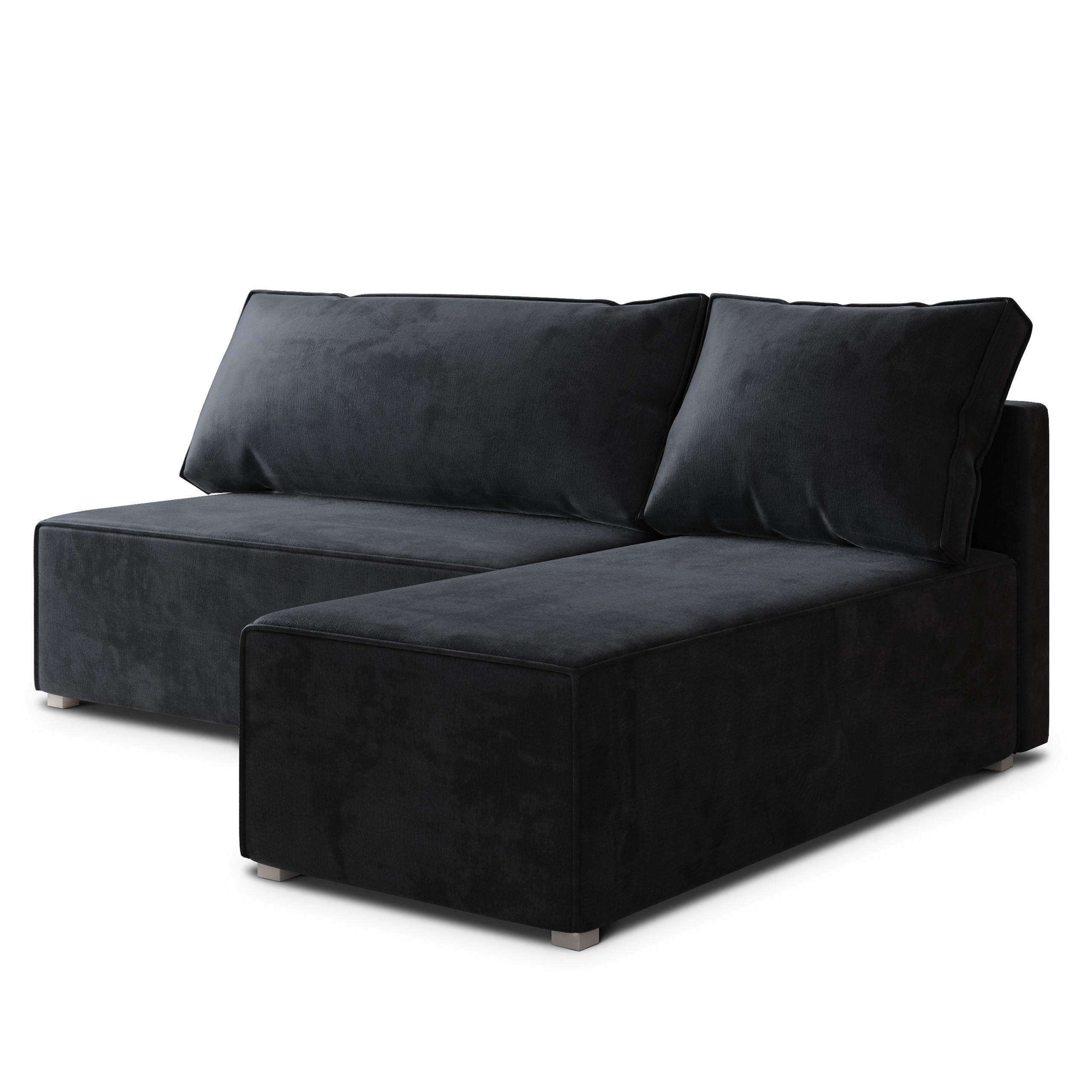 ROHOVÁ SEDAČKA BRISO černá - šedá/černá, dřevo/textil (200/140cm) - MASSENO