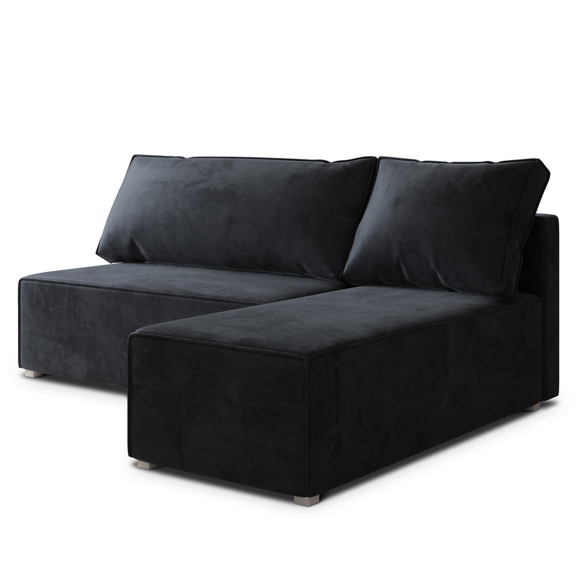 ROHOVÁ SEDAČKA BRISO černá - šedá/černá, dřevo/textil (200/140cm) - MASSENO