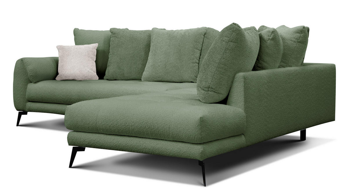 ECKSOFA CALME 5-Sitzer, olive - Olivgrün, Holz/Textil (294/229cm) - Courtois Laville