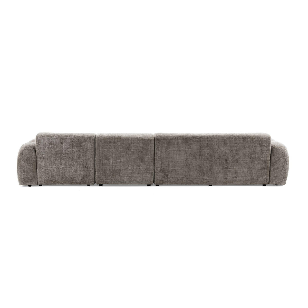 5-SITZER modulares Ecksofa VEER SET 2 Rechts, 175x379 cm, Chenille Webstoff Braun - Schwarz/Braun, Holz/Kunststoff (175/379cm) - Muffo