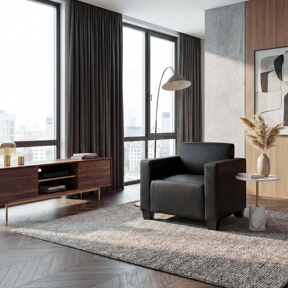 LOUNGESESSEL Schwarz - Schwarz, Textil (82/76/72cm) - MCW