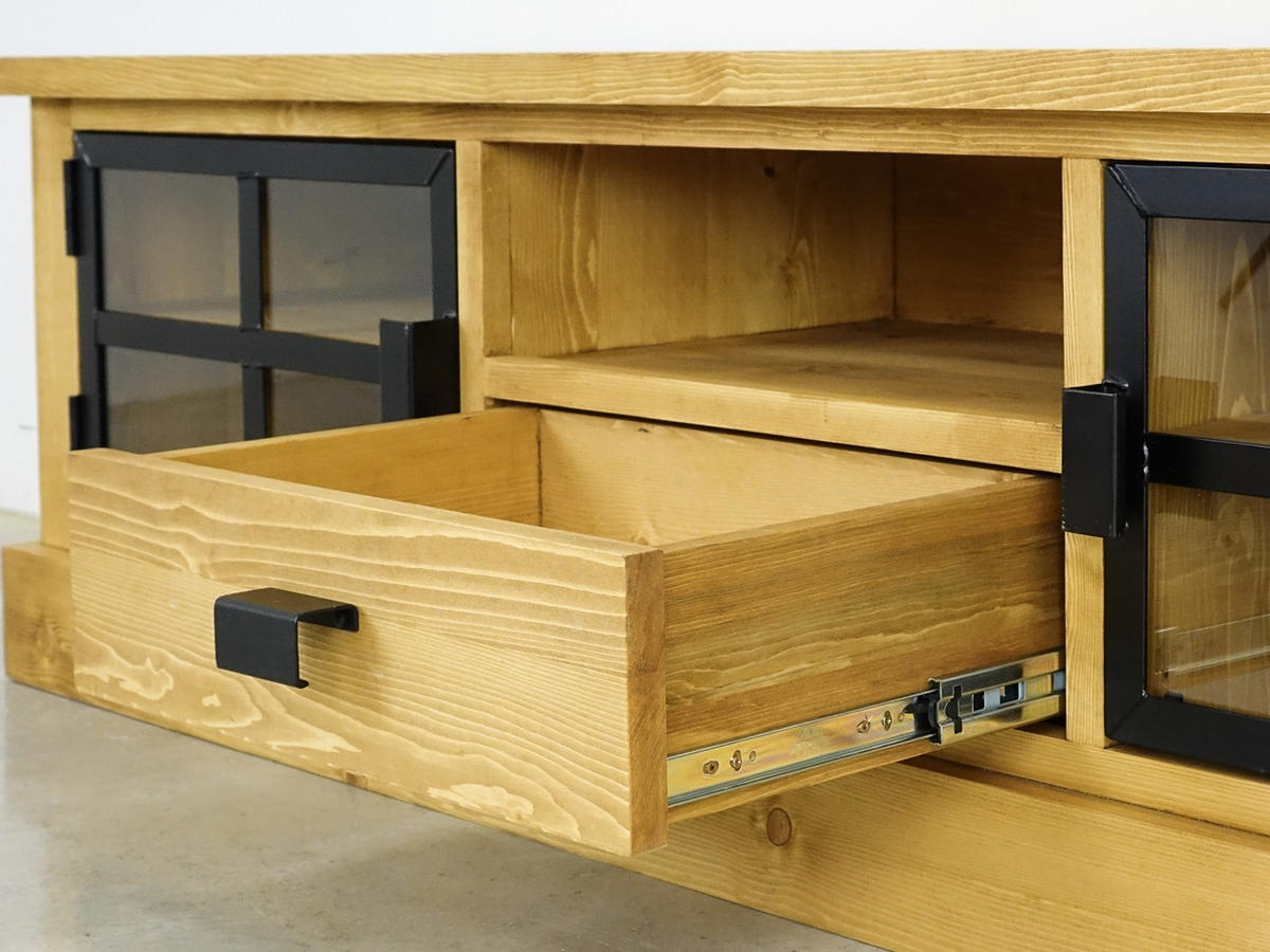 TV-SCHRANK aus Massivholz Industrial - Honig, Holz (160/46/40cm) - Seart