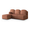 ECKSOFA TRAMA Kupferfarben Geflochtener Stoff mit Schlaffunktion - Kupferfarben, Holz (200/143cm) - MASSENO