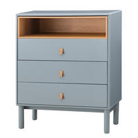 KOMMODE - MDF / Spanplatte - Blaugrau/Braun, Holz/Holzwerkstoff (80/100/40cm) - home24