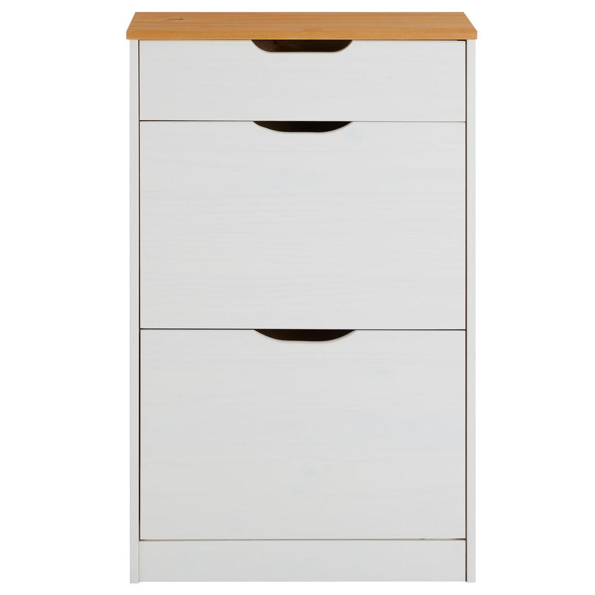 SCHUHSCHRANK BASIL weiß/braun - Weiß/Braun, Holz (58/93/25cm) - IDIMEX