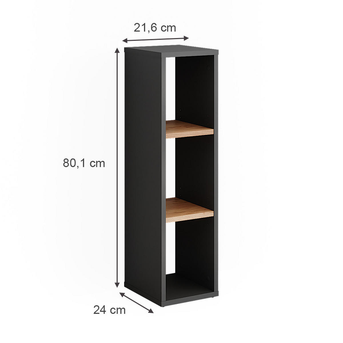 BOTNÍK Orlando Antracit/zlatý dub - antracitová, kompozitní dřevo (21.6/80.1/24cm) - Vicco