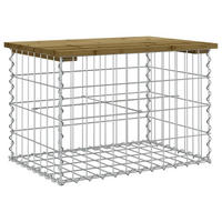 GARTENBANK Gabionen BIKS aus Stahl | 63x44x42cm Kiefernholz Braun - Braun, Metall (63/42/44cm) - DELUKE