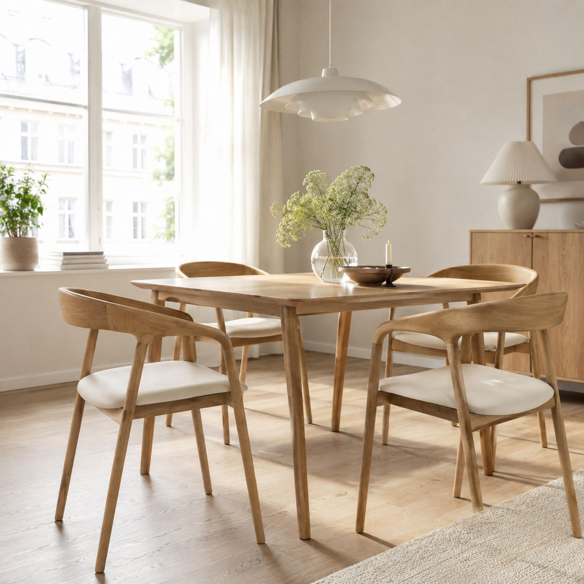ARMLEHNENSTUHL Celeste, Natur Massiveiche - Beige, Holz (53/80/62cm) - WOODEK