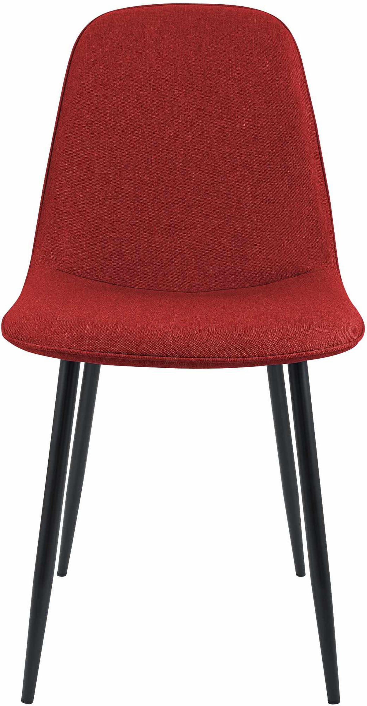 ESSZIMMERSTUHL 4er Set Stoff Rot - Rot/Schwarz, Textil/Metall (45/88/54cm) - CLP