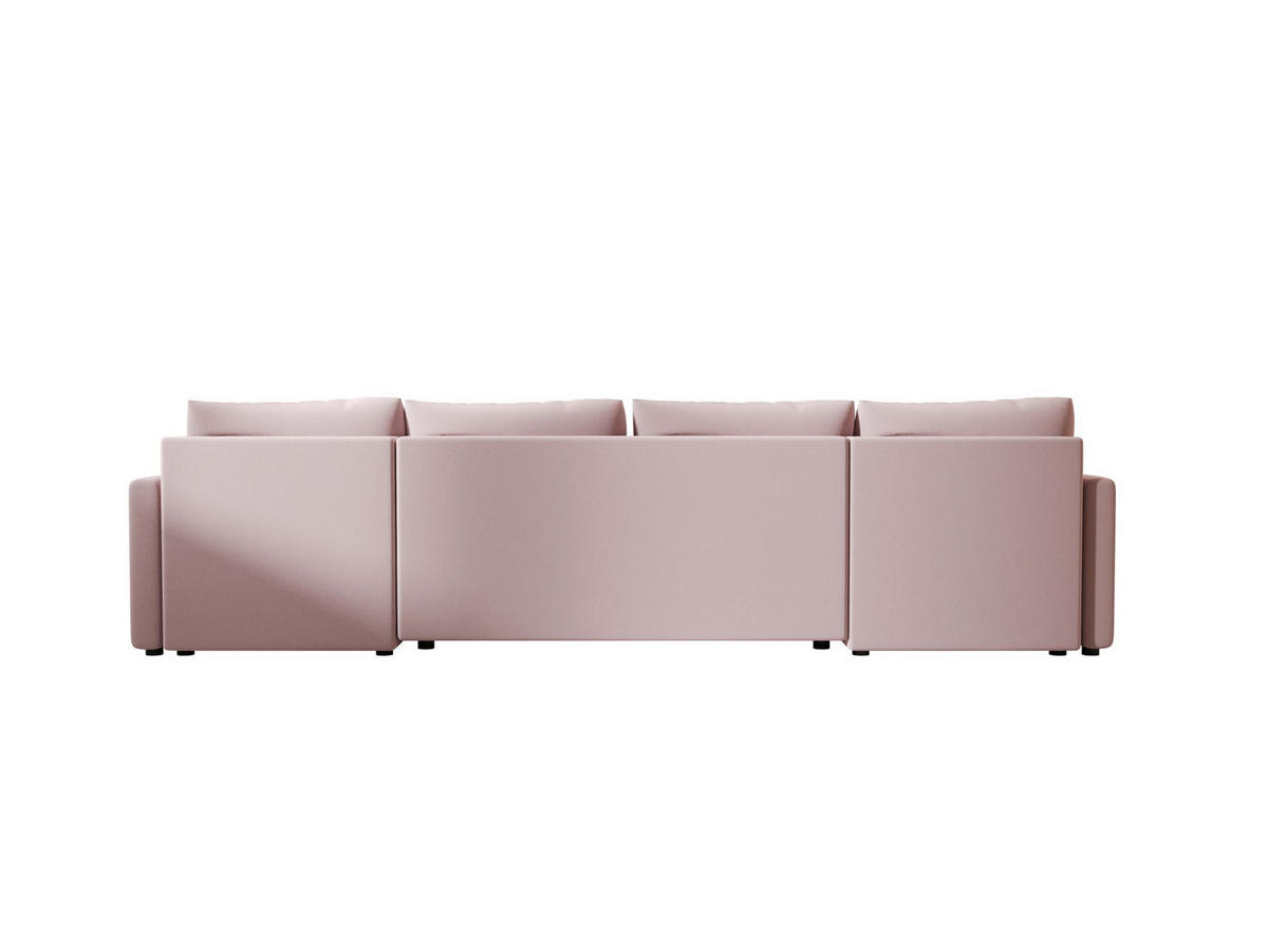 ECKSOFA MOS U BIS Cosmic 14 mit Schlaffunktion - Rosa, Textil (285/85/140cm) - Bedante