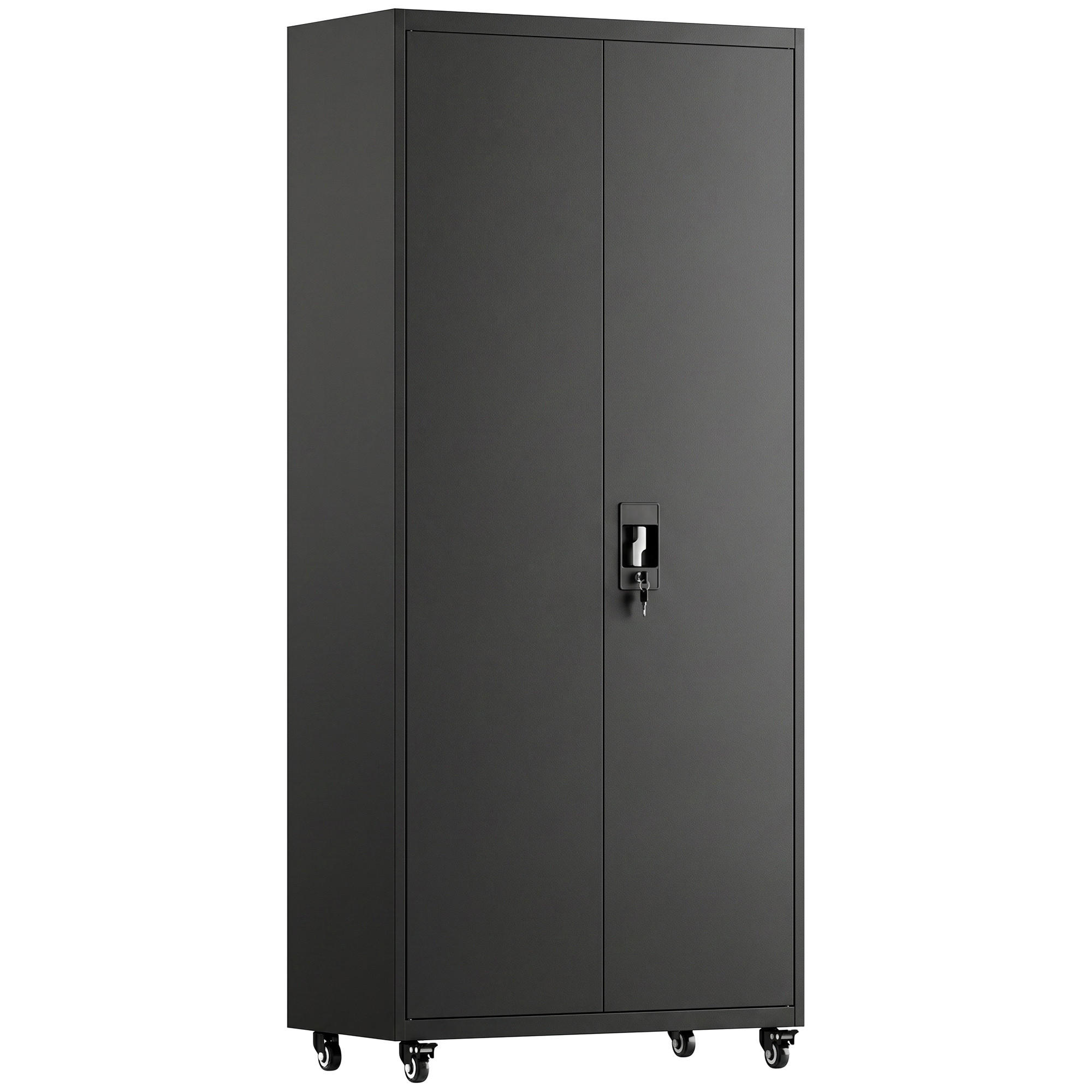 Homcom Metall-Aufbewahrungsschrank Schwarz 40x180x80 cm