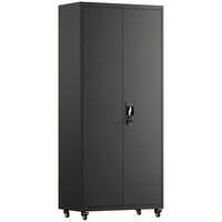 METALL-AUFBEWAHRUNGSSCHRANK Stahl Schwarz - Schwarz, Metall (40/180/80cm) - HOMCOM