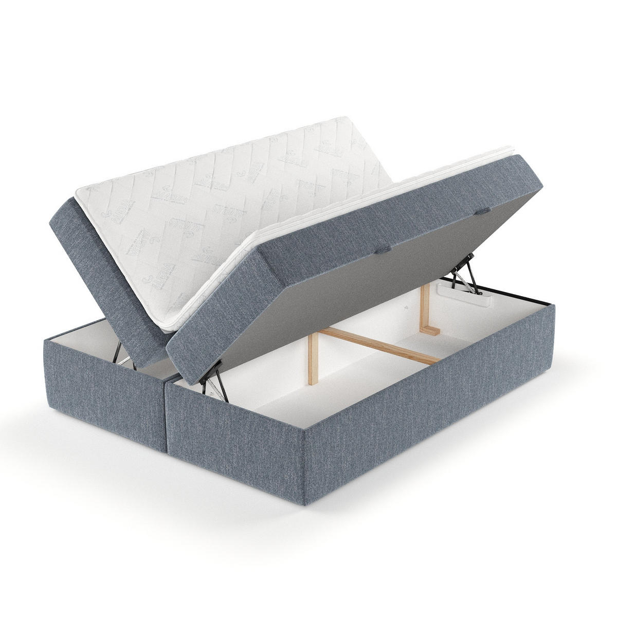 BOXBETT Yoko Blau 200/200 cm - Blau/Schwarz, Holz/Holzwerkstoff (200/200cm) - Maison de Reve