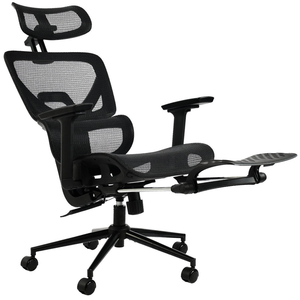 DREHSTUHL Stoff Schwarz - Schwarz, Textil/Metall (68/114/72cm) - CLP