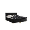 BOXBETT Mit Bettkasten Matratze + Topper BELLA Stoff Riviera Schwarz 200x200 cm H2-Pocket - Schwarz, Holz (200/200cm) - Kaiser Möbel