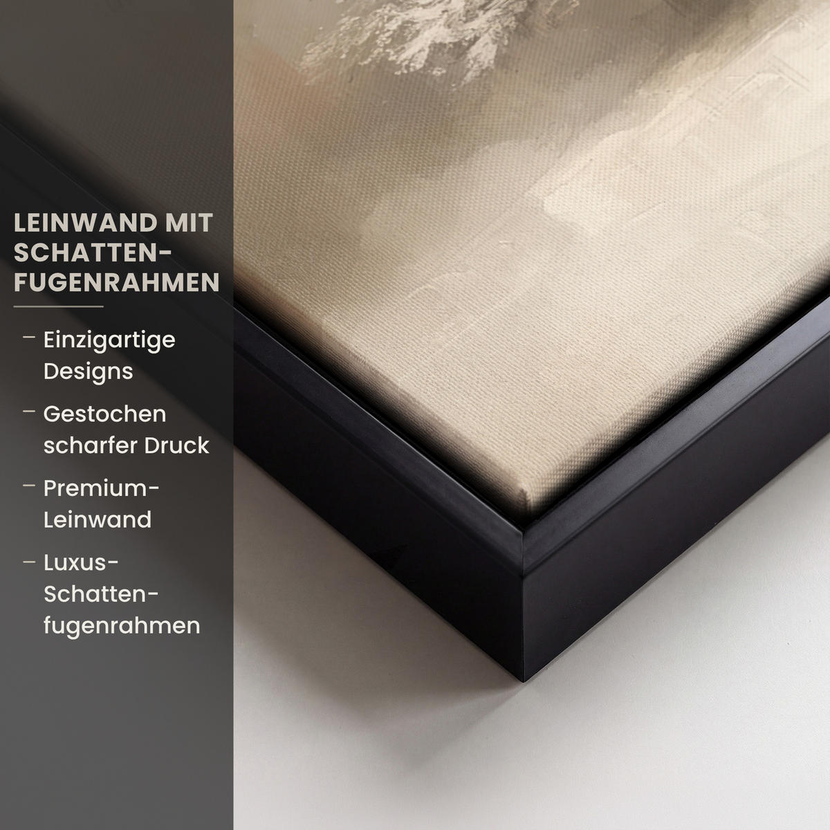 LEINWAND Bilder mit Rahmen - Weihnachten - Weihnachtsbaum - Schnee - Kunst - 70x100 - Champagner, Textil (70/100cm) - MuchoWow