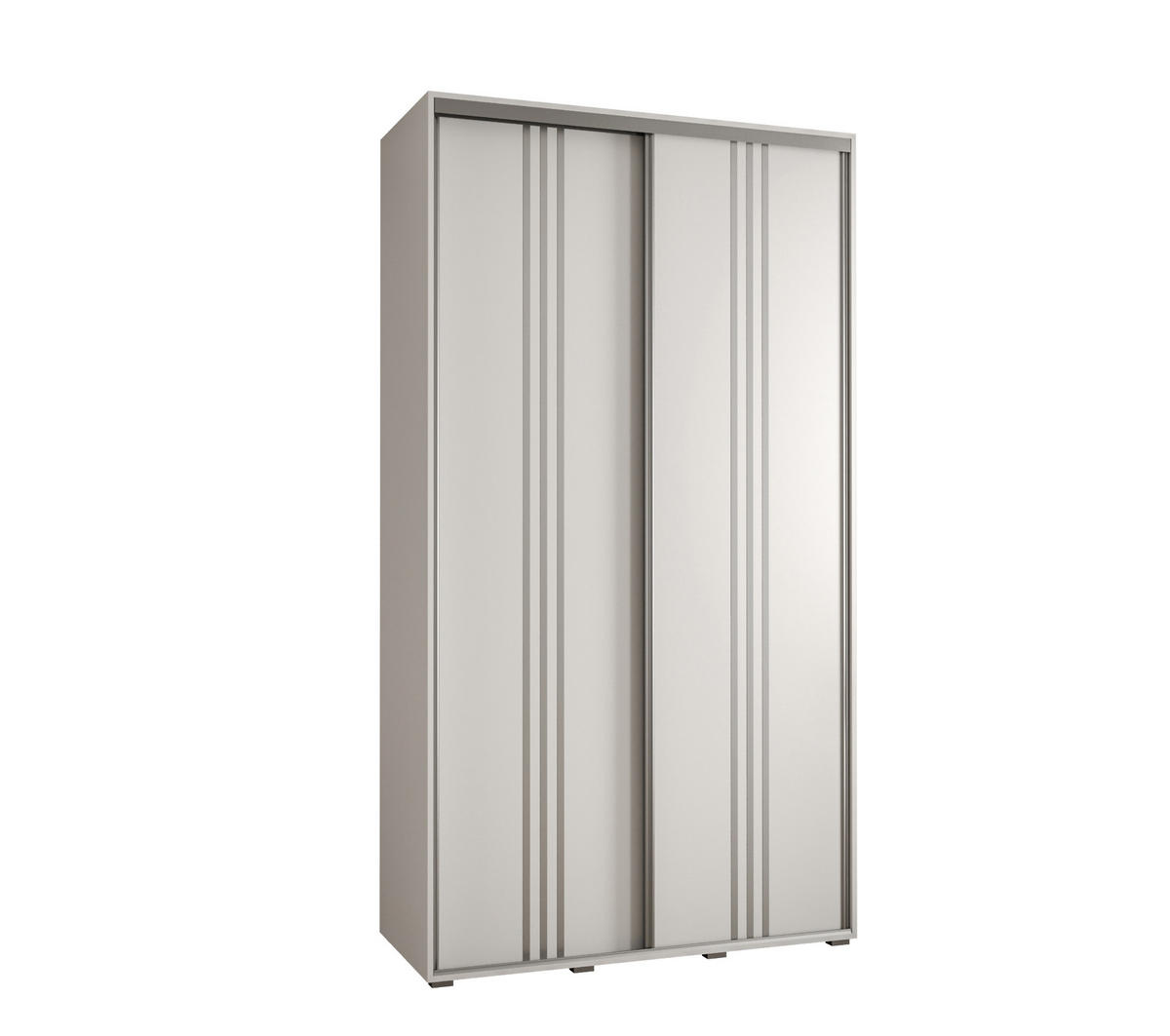 SCHWEBETÜRENSCHRANK 235,2/130/45 2-türig - Silberfarben/Weiß, Holz/Metall (130/235/45cm) - Abiks Möbel