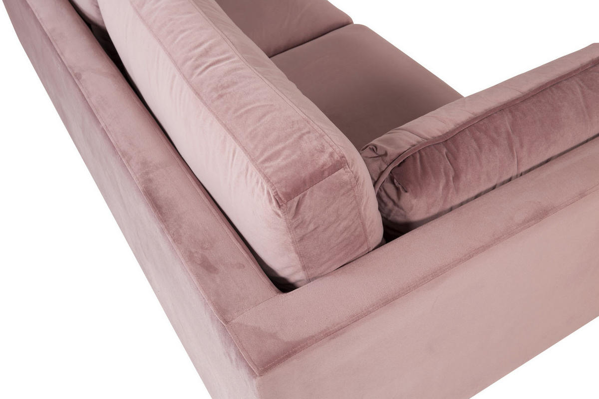 3-SITZER-SOFA Velours rosa - Altrosa, Textil (203/84/86cm) - ebuy24