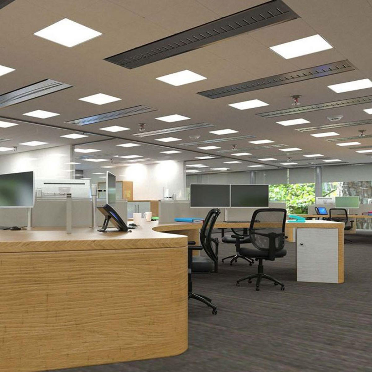 LED DECKENLEUCHTE Kunststoff Weiß - Weiß, Kunststoff (59.5/59.5/3cm)