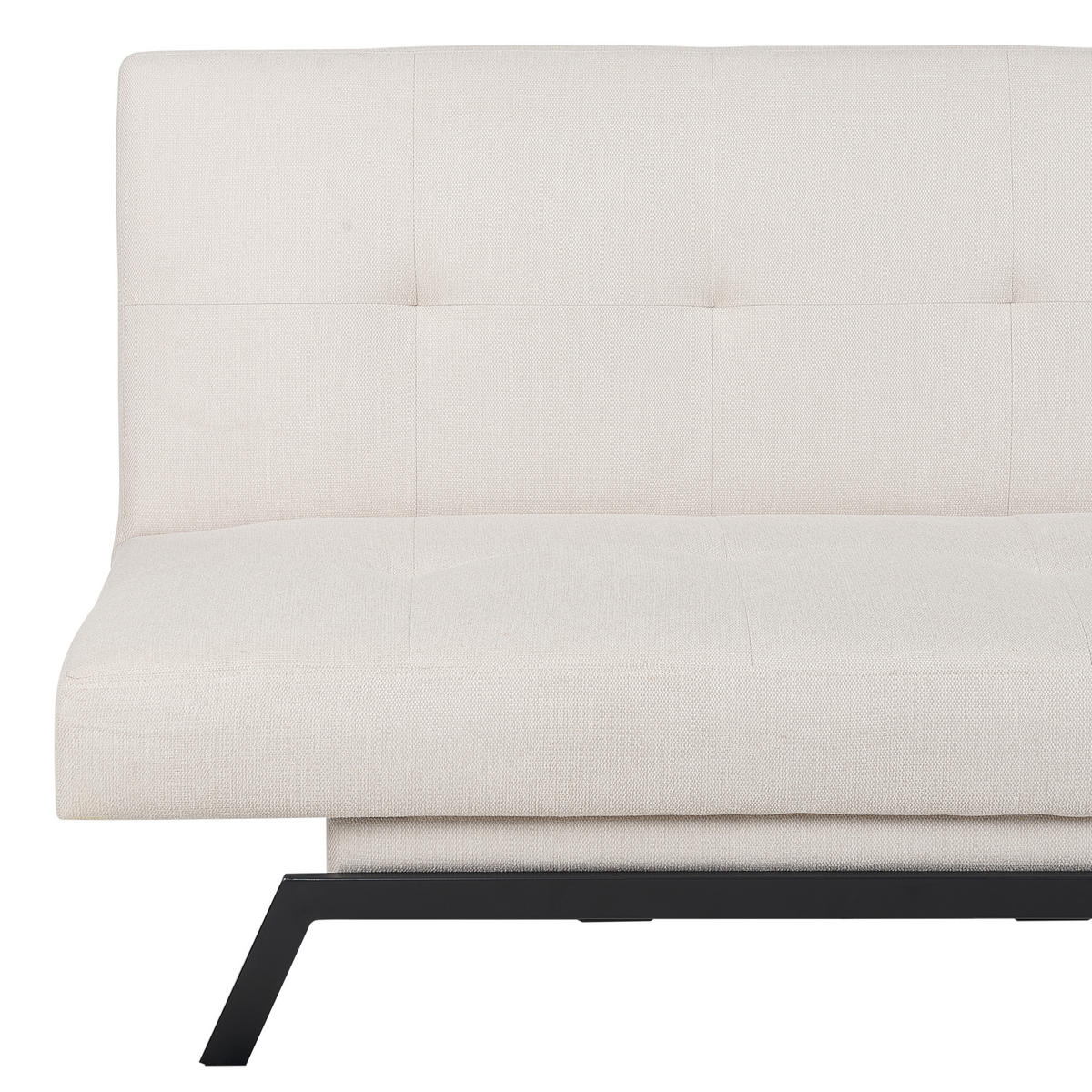 3-SITZER-SCHLAFSOFA cremeweiß Leeds - Schwarz/Weiß, Textil (188/85/93cm) - Beliani
