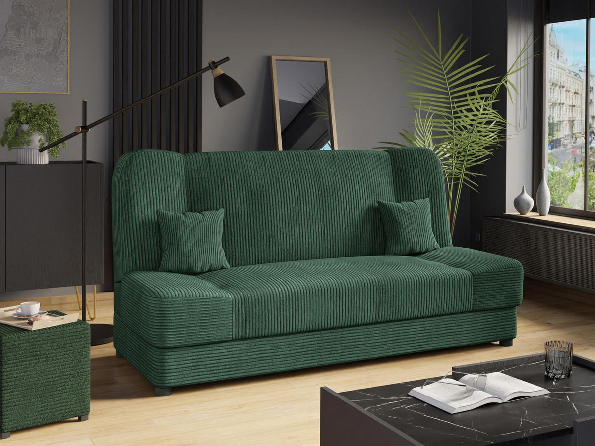 CANAPEA EXTENSIBILA Jonas Reiat - verde, material textil/lemn (195/86/87cm) - MIRJAN24