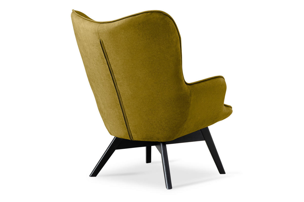 SESSEL GLORI mit Armlehnen, Gelb - Gelb/Schwarz, Holz/Textil (78/94/88cm) - KONSIMO®