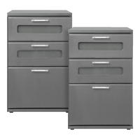 NACHTTISCH rechteckig Grau 40/60/38 cm - Grau, Holzwerkstoff (38/48/40cm) - ML-DESIGN