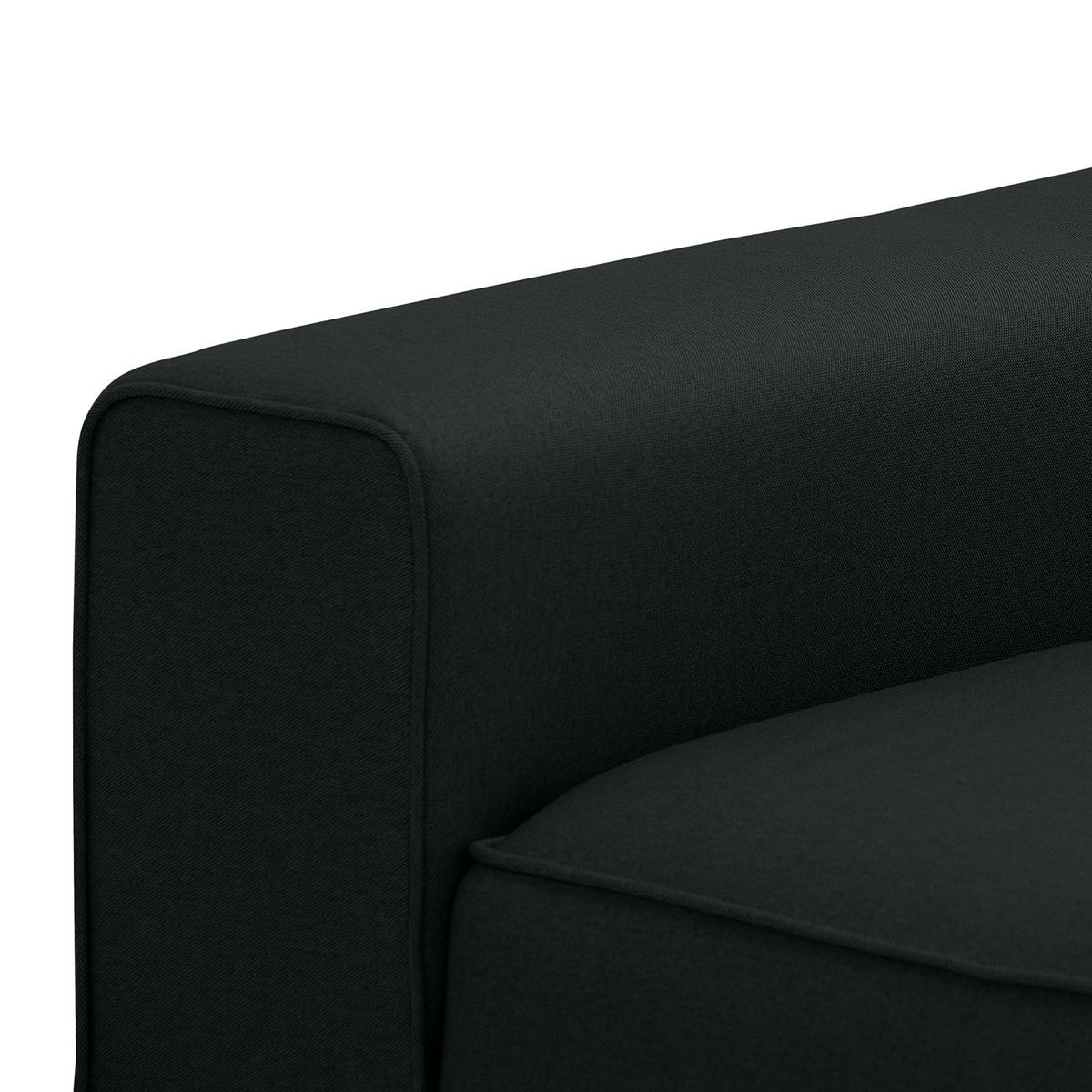 ECKSOFA mit Longchair - Webstoff - Anthrazit/Schwarz, Textil (264/168cm) - home24