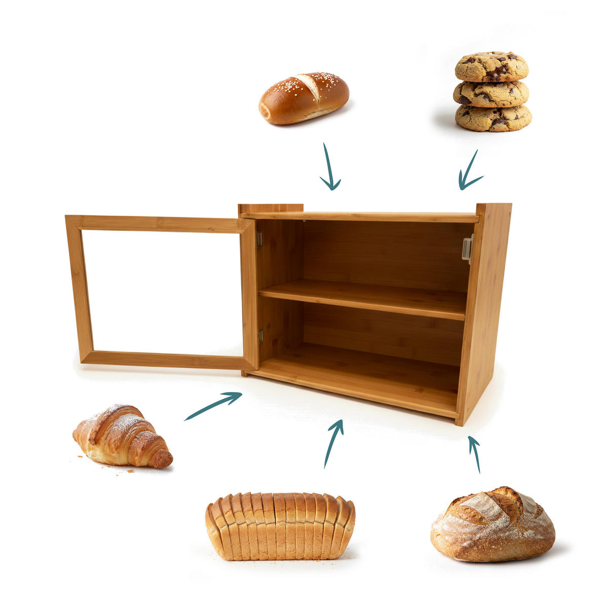 BROTKASTEN - Hellbraun, Holz/Kunststoff (40/31/17.5cm) - Relaxdays