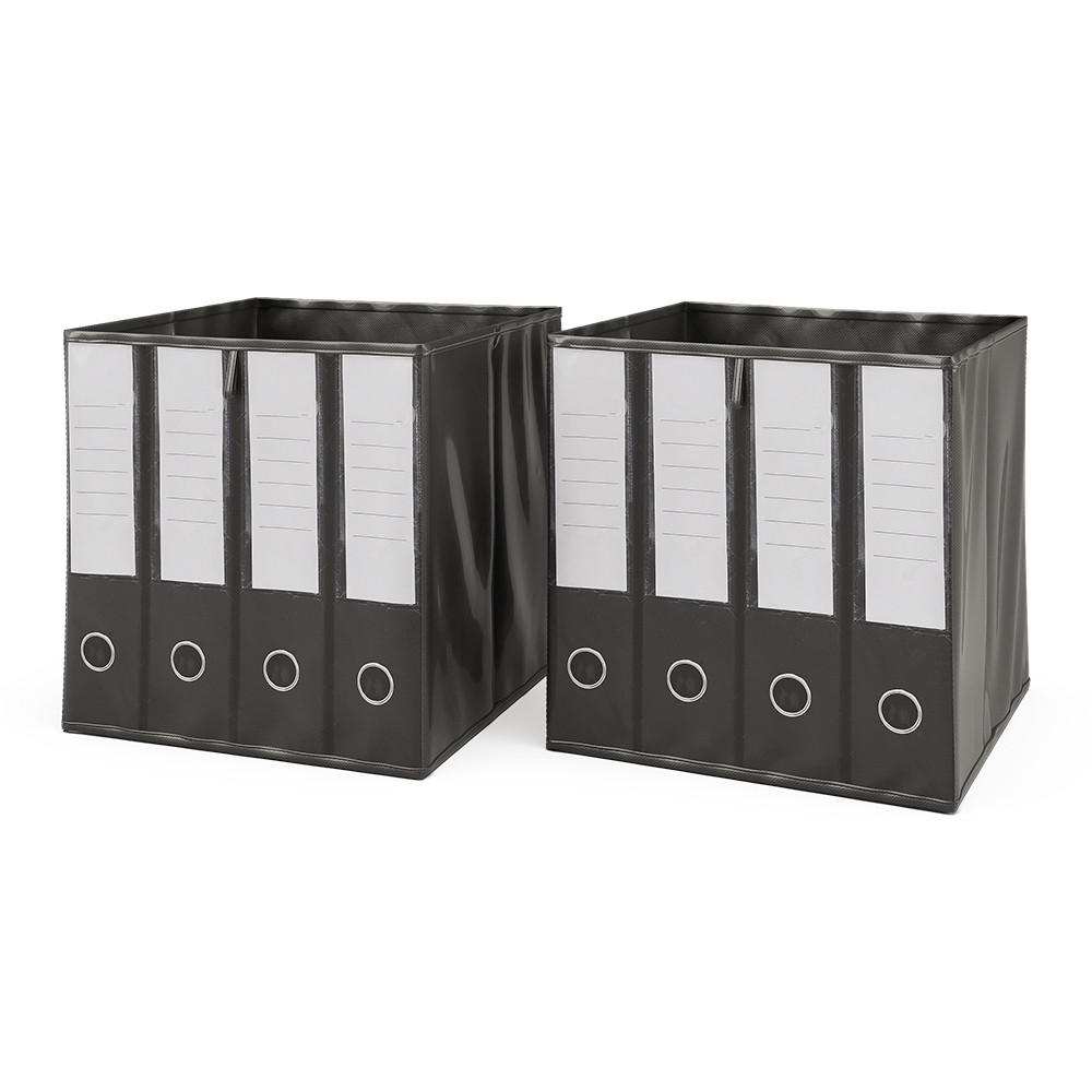 FALTBOX 30 x 30 Schwarz 30 x 30 cm 2er Set - Schwarz, Wellpappe (30/30cm) - Vicco