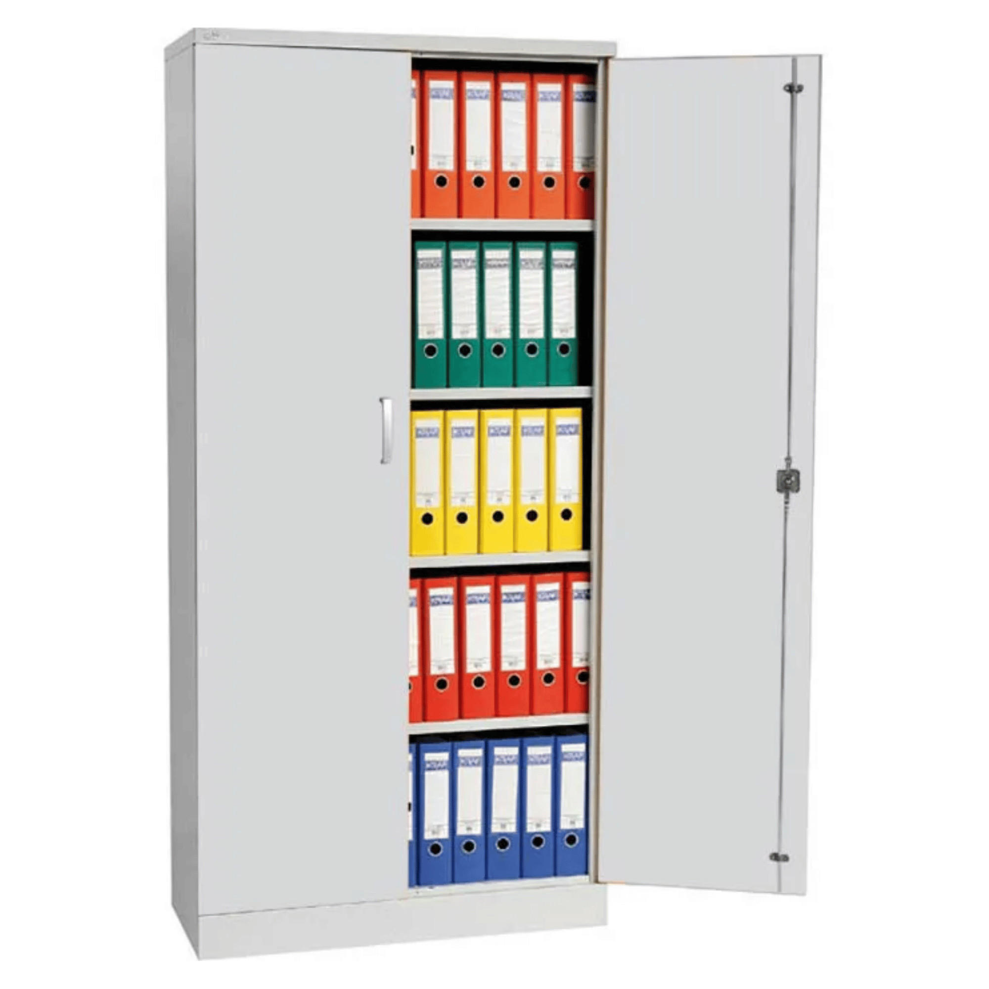 AKTENSCHRANK Beetle 4 Fachböden 195x92x42 cm Grau & Weiß - Weiß, Metall (92/195/42cm)