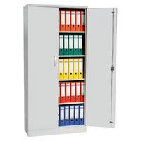 AKTENSCHRANK Beetle 4 Fachböden 195x92x42 cm Grau & Weiß - Weiß, Metall (92/195/42cm)