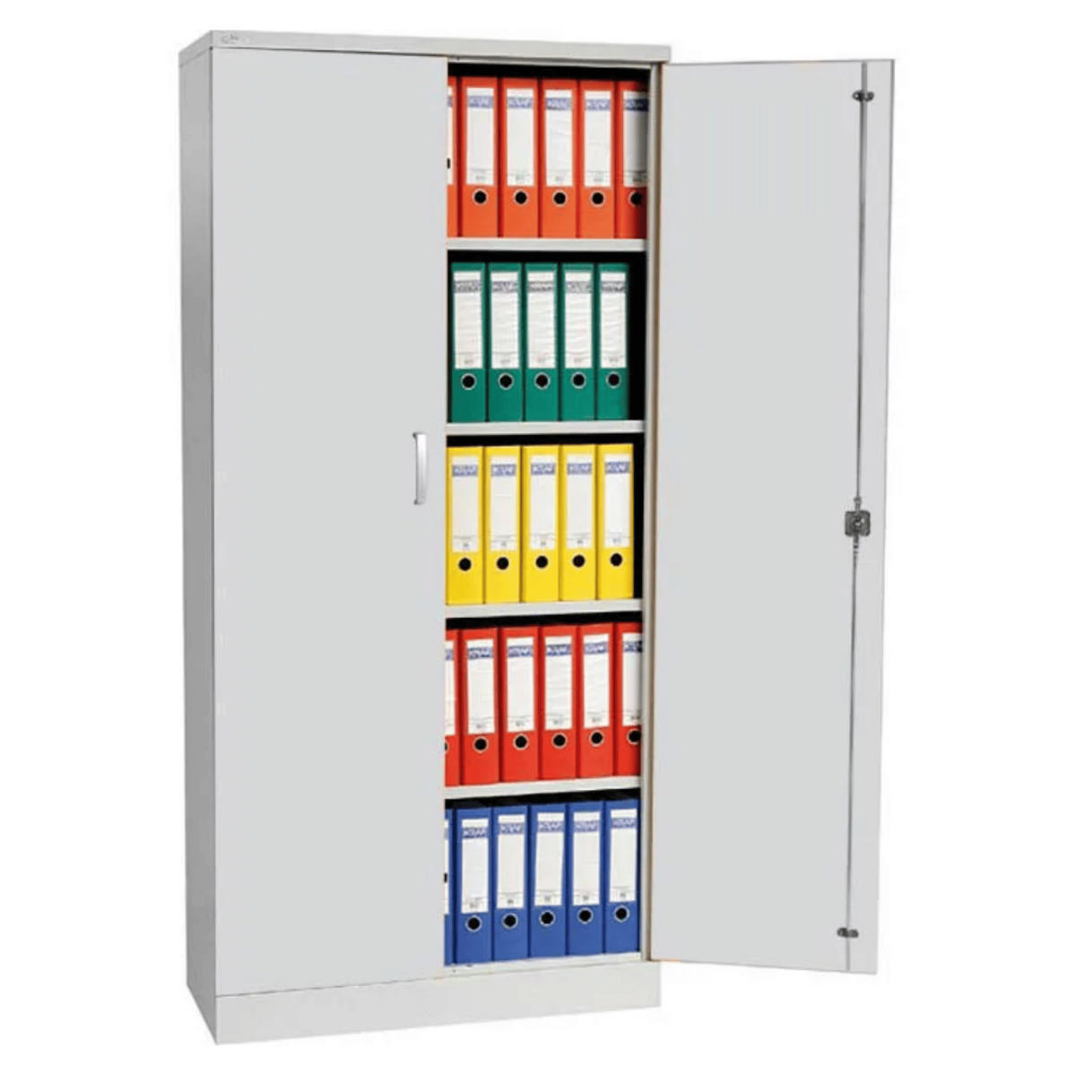 AKTENSCHRANK Beetle 4 Fachböden 195x92x42 cm Grau & Weiß - Weiß, Metall (92/195/42cm)