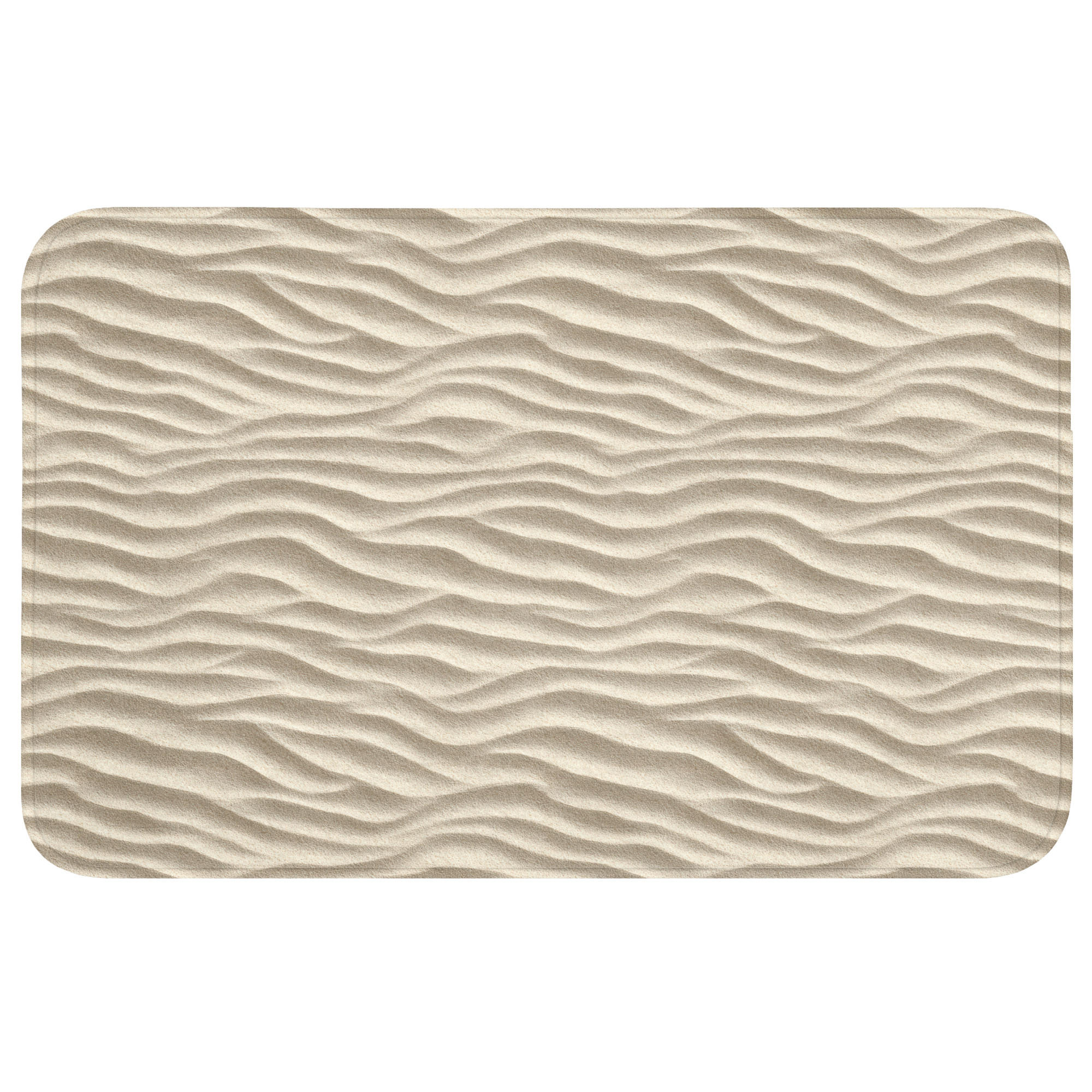 TEPIH ZA KUPAONICU Valovi 80x50 cm - bež, tekstil/plastika (80/50cm) - OnlyWow