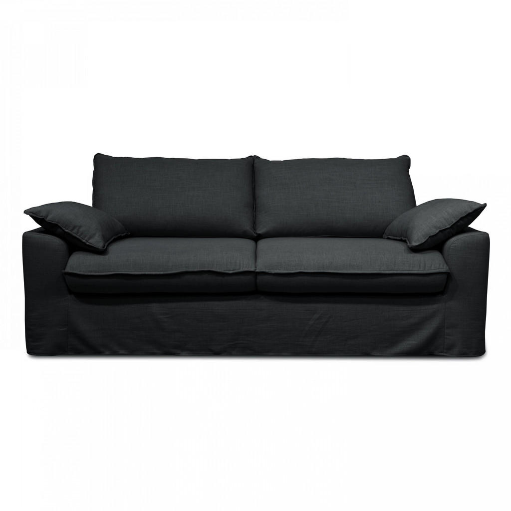 Thumbnail - Oviala 3-Sitzer-Sofa,, Grau, Textil, Rechteckig, 97x88x205 cm, Wohnzimmer, Sofas & Couches, Sofas, 3-Sitzer Sofas