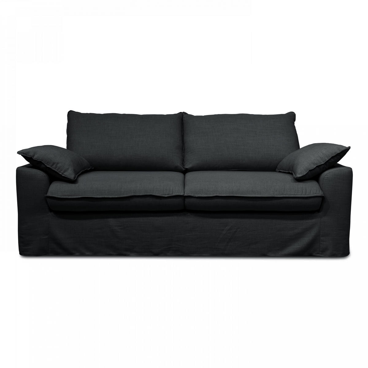 3-SITZER-SOFA, Stoff, Grau - Grau, Textil (97/88/205cm) - Oviala