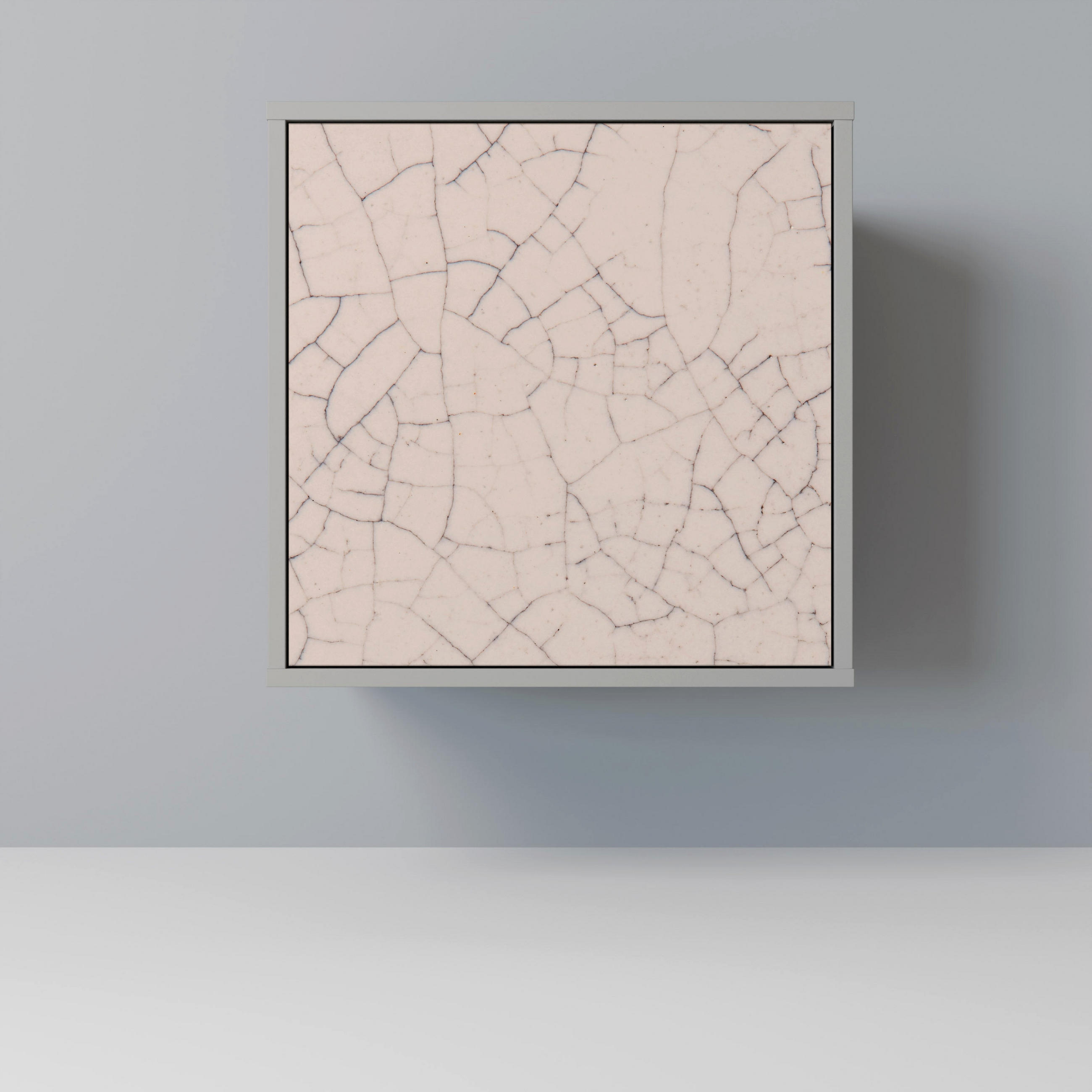 SIDEBOARD CERAMIC TEXTURE, Grau, 57,5x42x57,5 cm, Ohne Füße - Multicolor/Grau, Holzwerkstoff (57.5/57.5/42cm) - SpaceRebels