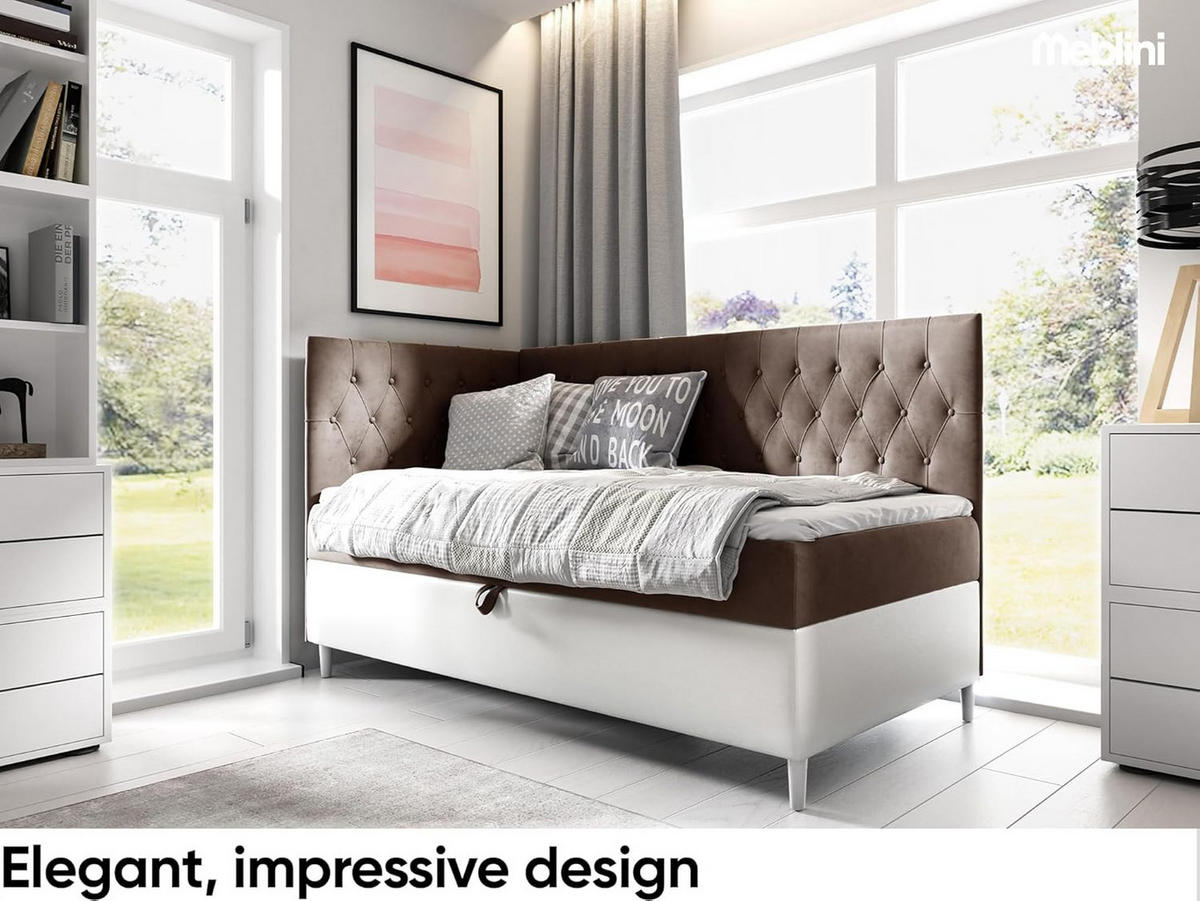 KINDERBETT FLIPPO 3 - Braun/Weiß, Holzwerkstoff (106/208cm) - Meblini