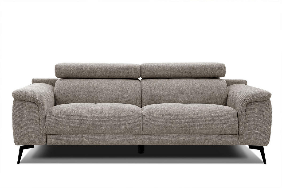 SOFA FIERO 3-Sitzer, taupe - Taupe/Schwarz, Holzwerkstoff/Textil (212/82/103cm) - Courtois Laville