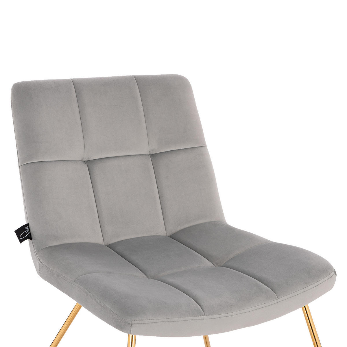 LOUNGESESSEL LYNN Samt Grau - Goldfarben/Grau, Textil/Metall (58/82/64cm) - SVITA