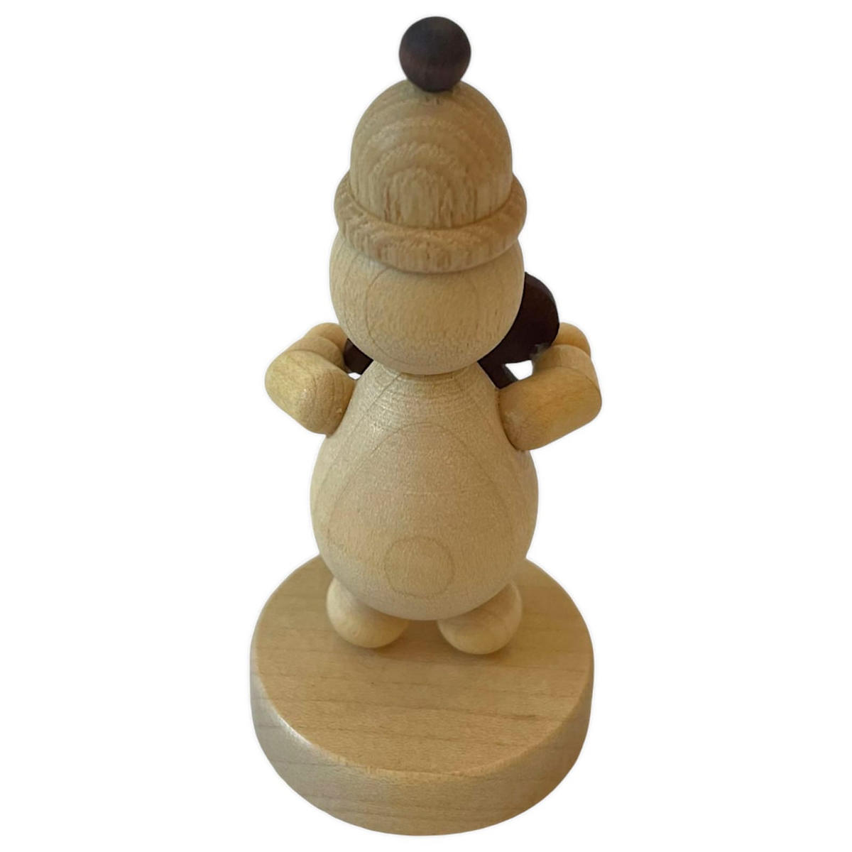 HOLZFIGUR Schneemann Junior mit Pfefferkuchenmann auf Sockel 9 cm - Multicolor, Holz (7/9/0.1cm)