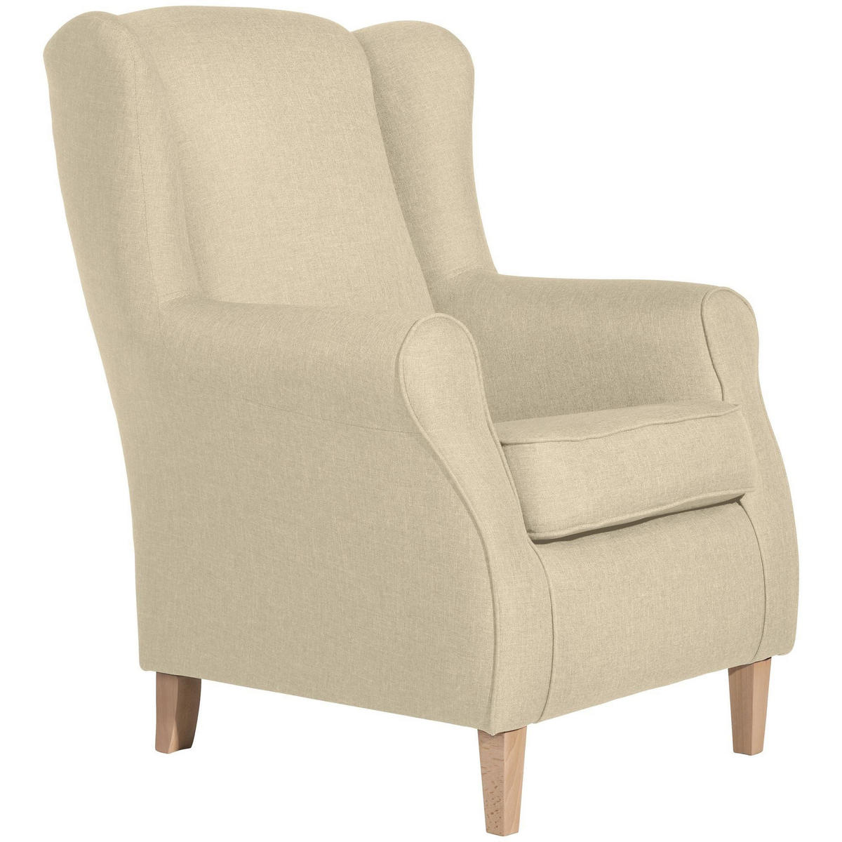 OHRENSESSEL Karlen Bezug Flachgewebe Buche natur / beige - Beige/Buchefarben, Kunststoff (86/103/77cm) - 58aufmkessel