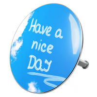 BADEWANNENSTÖPSEL Have a nice day - Blau, Metall (8/10/10cm) - Sanilo