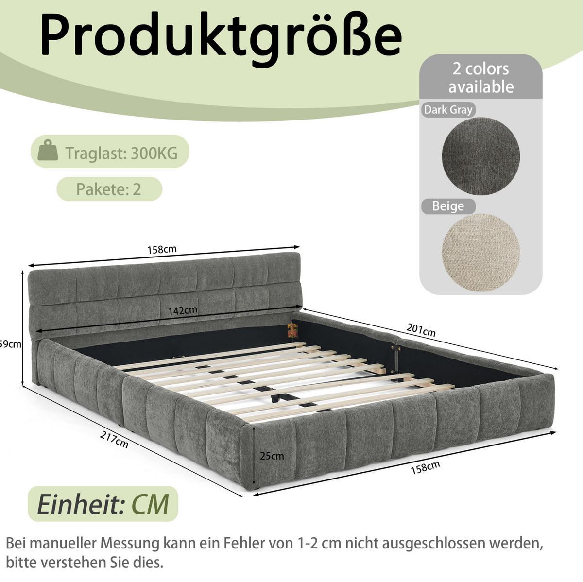 POLSTERBETT 140/200 cm mit Chenille-Bezug, Steppdesign und stabilem Holz-Metall-Rahmen, Dunkelgrau - Dunkelgrau, Kunststoff (140/200cm) - Redom