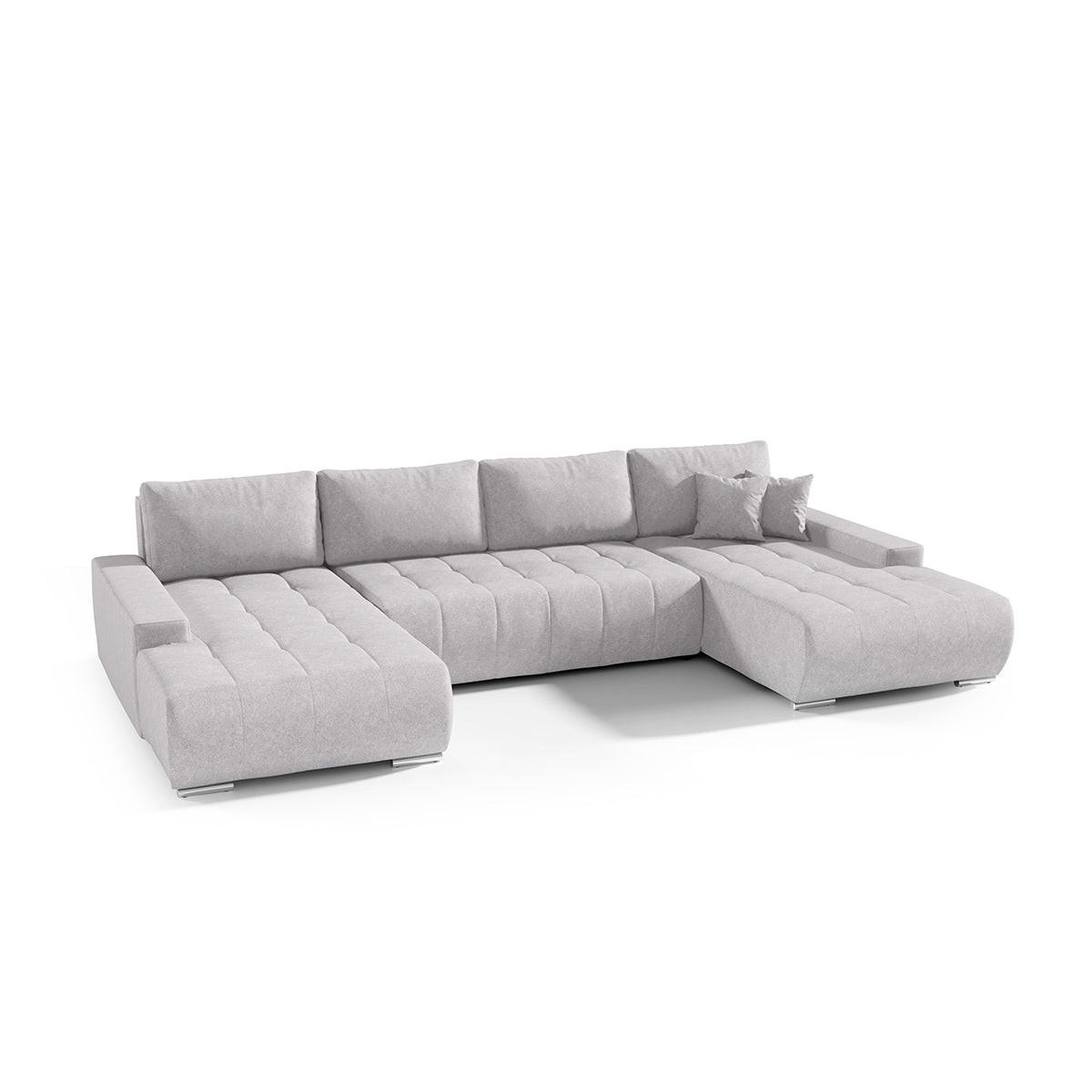 PANORAMASOFA Jonas 5 Sitzplätze Grau - Grau, Holzwerkstoff (350/85/185cm) - Petits-meubles