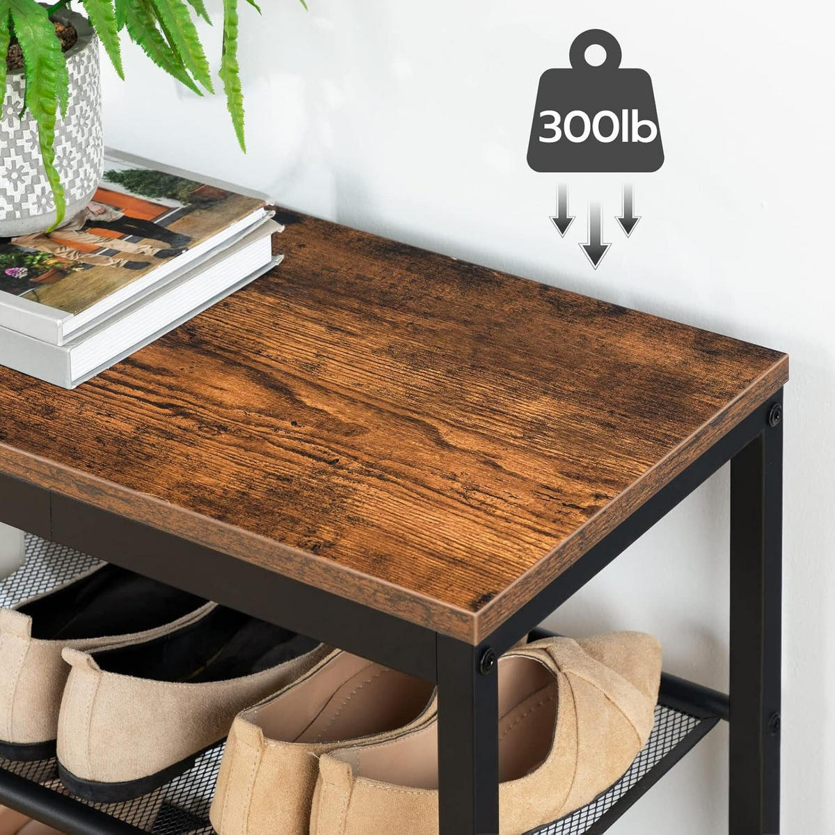 SCHUHREGAL BRAUN Holzspanplatte Aufbewahrungsbank - Braun, Holzwerkstoff (29/49/75cm) - Hoobro