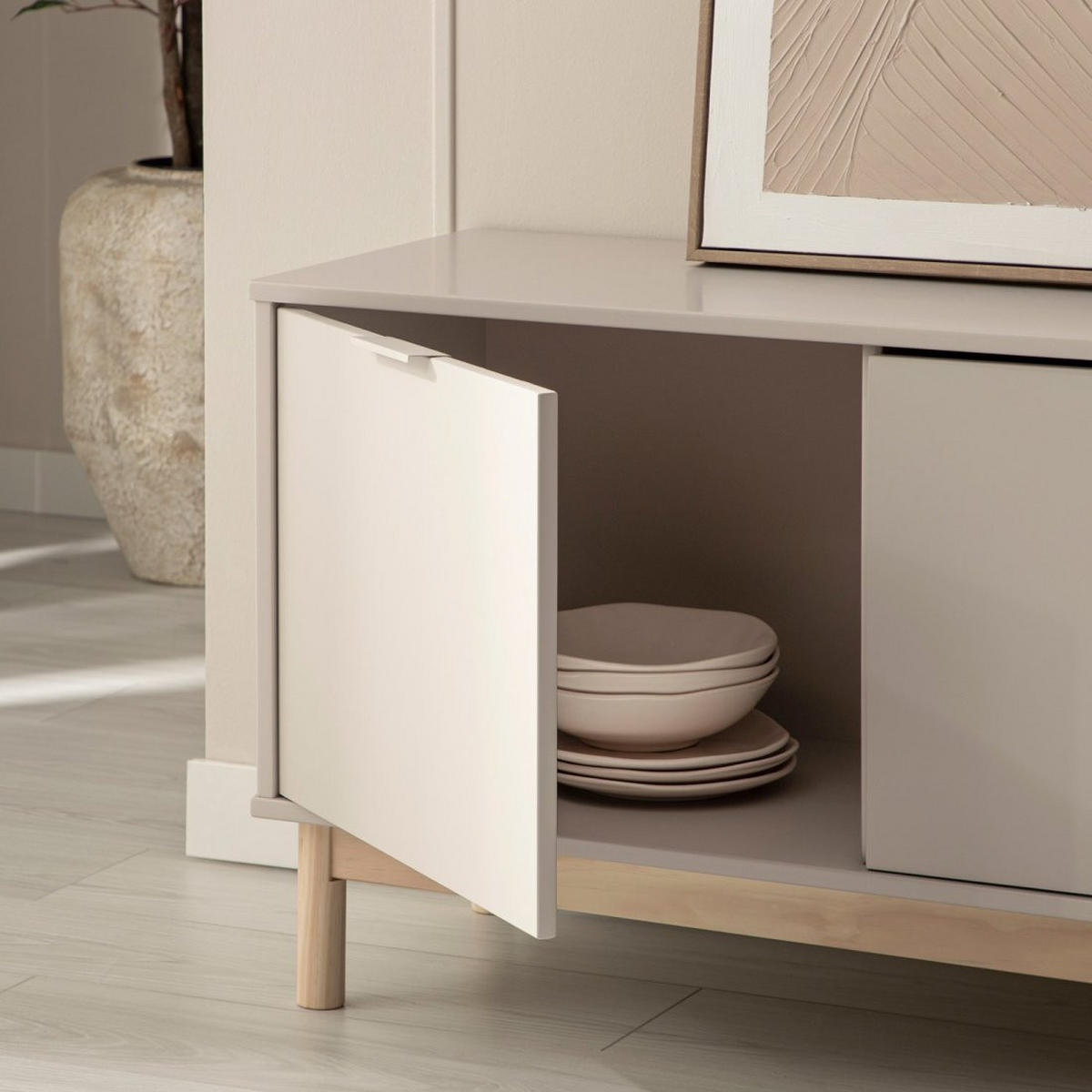 TV-ELEMENT Elian Grau 180 cm x 54 cm - Grau, Holzwerkstoff (180/54/39cm)