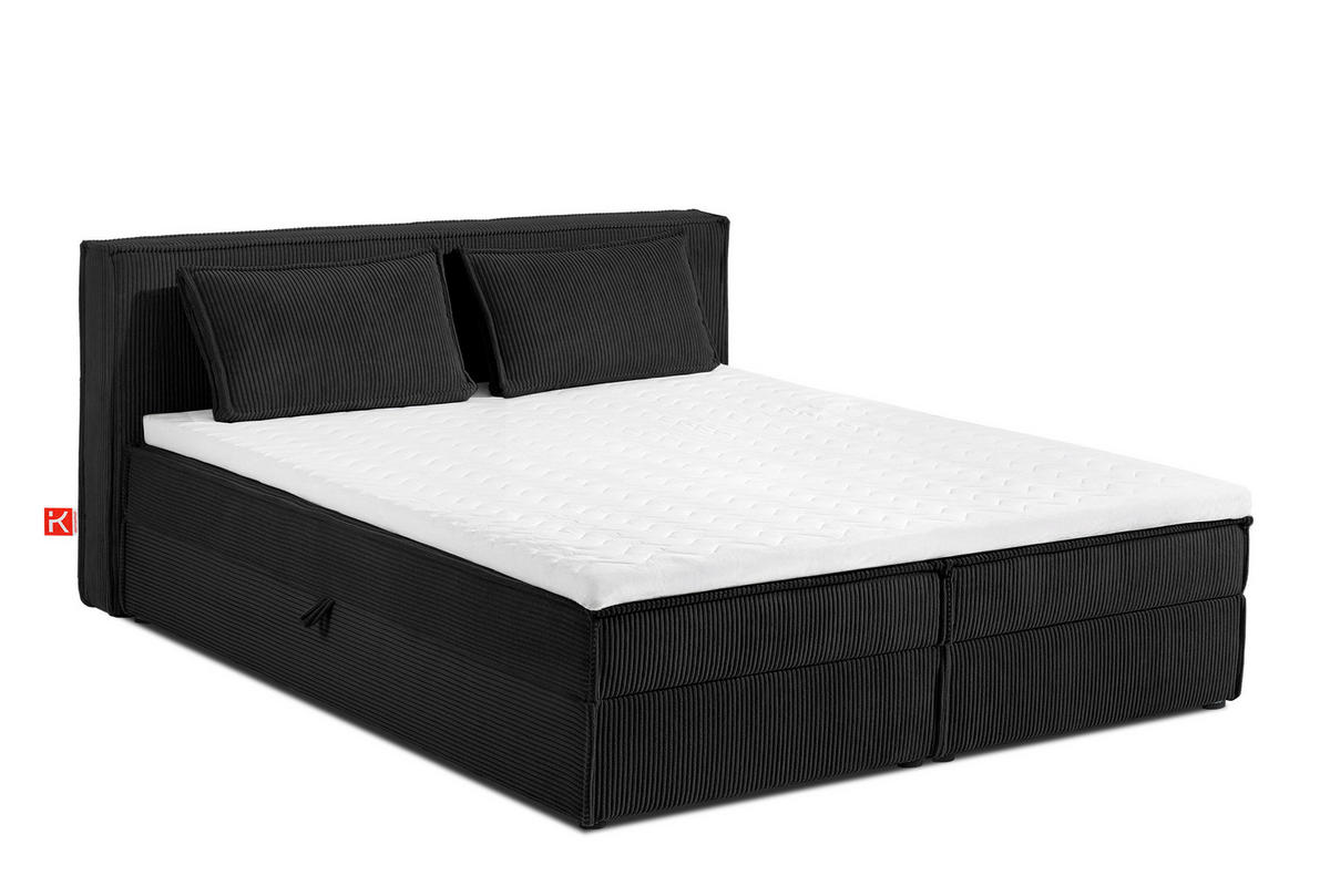 BOXSPRINGBETT ROTI mit Stauraum, schwarz - Schwarz, Holz/Holzwerkstoff (180/200cm) - KONSIMO®